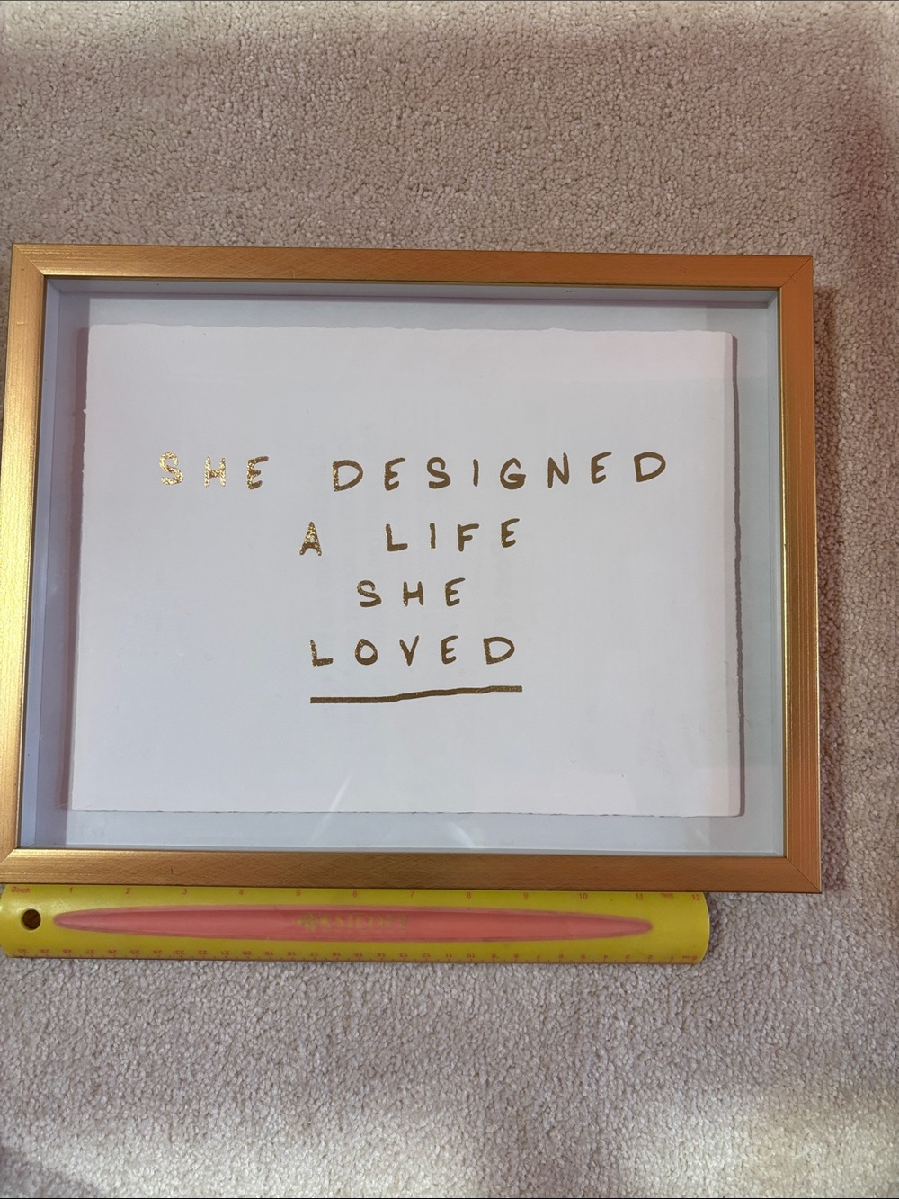 Gold Framed Inspirational Print "She Designed a Life She Loved"